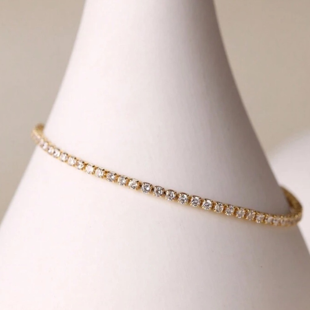 Cubic Zirconia Tennit Bracelet Silver Gold Bracelet